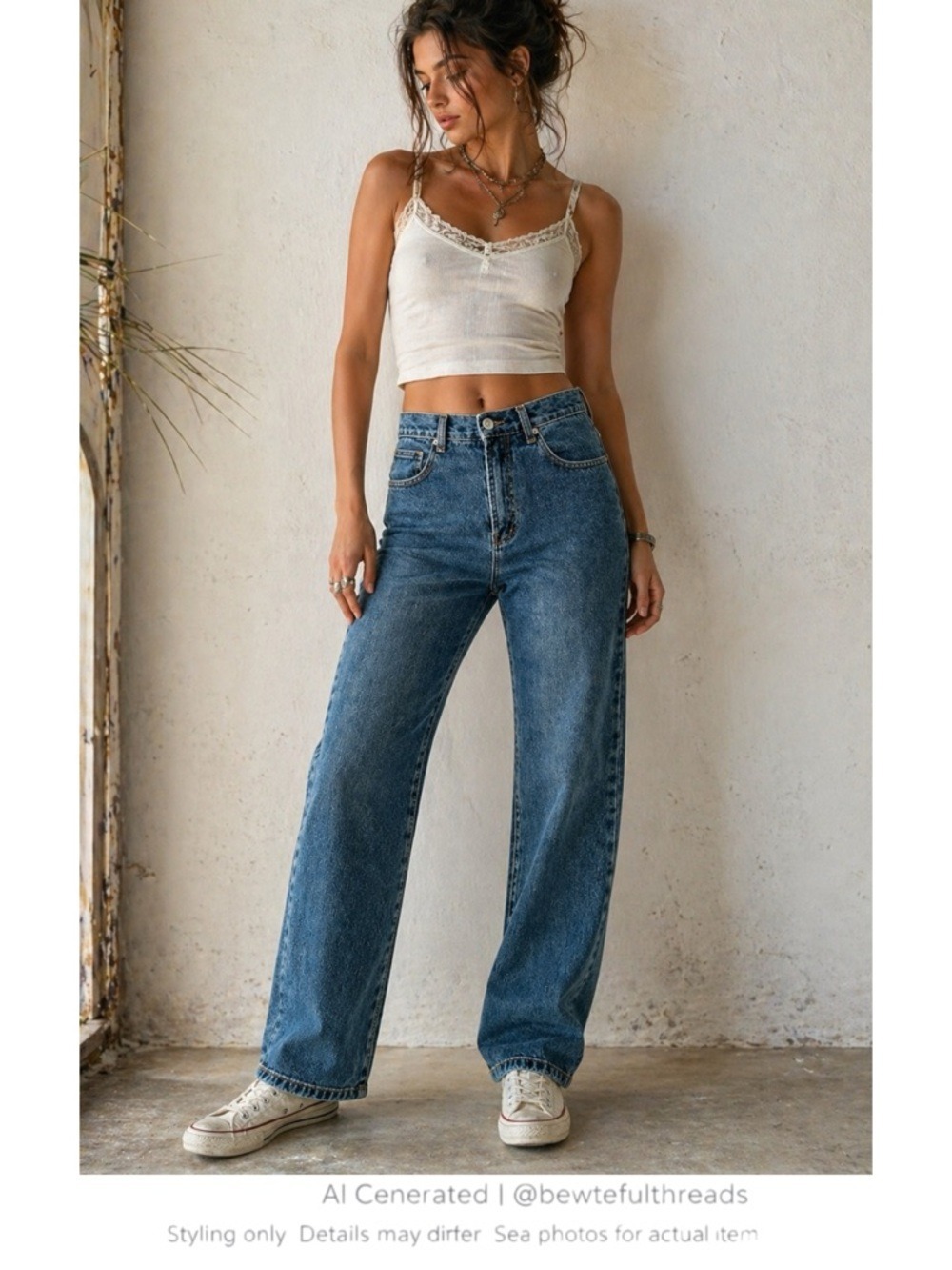 Vintage Wash High Rise Straight Leg Jeans 90s Minimalist Denim